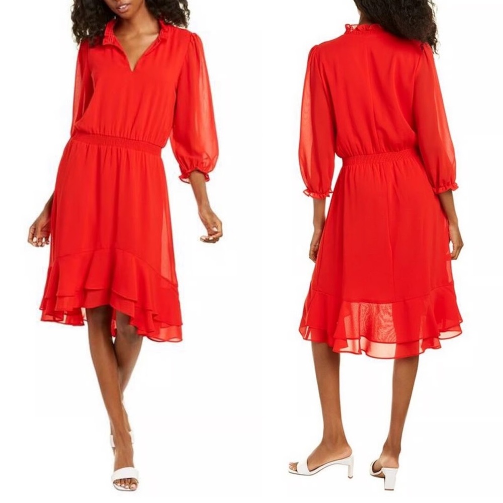 Madison Vibrant Red Midi Dress 14W